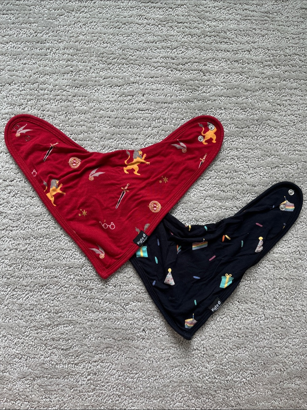 Kyte Baby Bibs — Gryffindor Red and Black Birthday Party - Kids Bandana Bibs